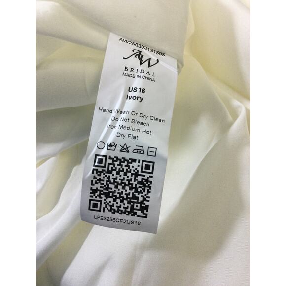 AW BRIDAL 16 2X plus Ivory Ginevra satin Long Sleeve formal maxi dress NEW B160 - Picture 9 of 9